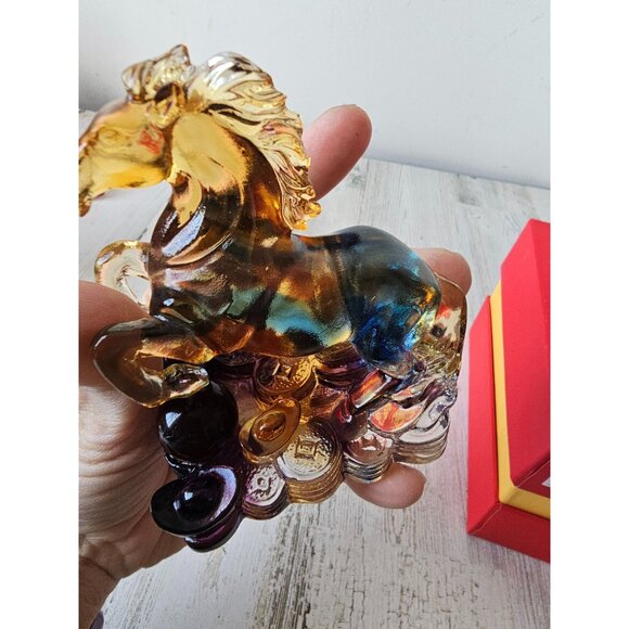 Kalifano horse crystal carved statue‎ figurine new - Picture 8 of 9